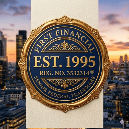 Official First Financial Senior Federal Trademark Seal - Established 1995